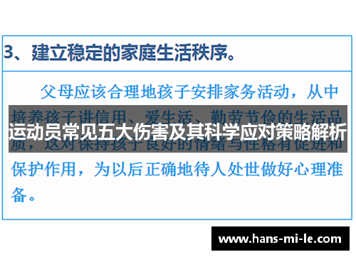 运动员常见五大伤害及其科学应对策略解析